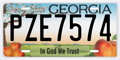 GA license plate PZE7574