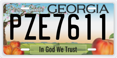 GA license plate PZE7611
