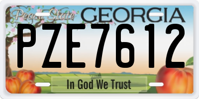 GA license plate PZE7612