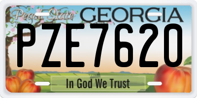 GA license plate PZE7620
