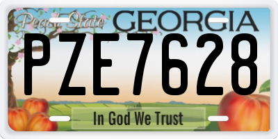 GA license plate PZE7628