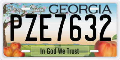 GA license plate PZE7632