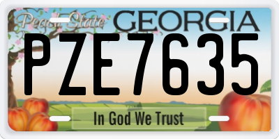 GA license plate PZE7635
