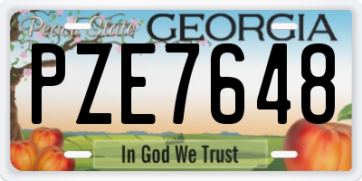 GA license plate PZE7648