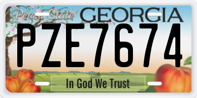 GA license plate PZE7674