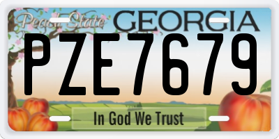 GA license plate PZE7679