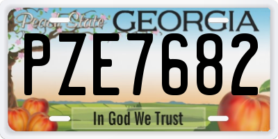 GA license plate PZE7682