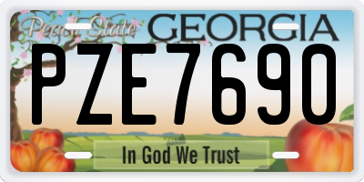 GA license plate PZE7690
