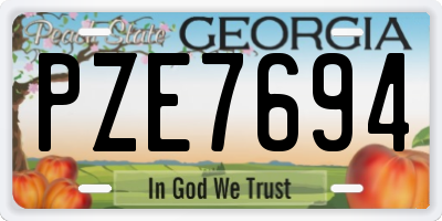 GA license plate PZE7694