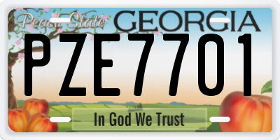 GA license plate PZE7701