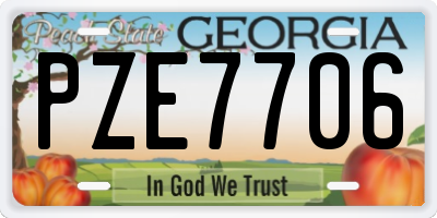 GA license plate PZE7706