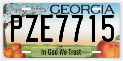 GA license plate PZE7715