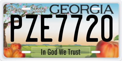 GA license plate PZE7720