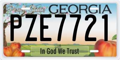 GA license plate PZE7721