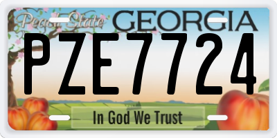 GA license plate PZE7724