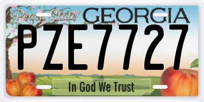 GA license plate PZE7727
