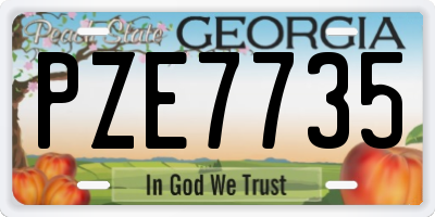 GA license plate PZE7735