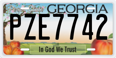 GA license plate PZE7742