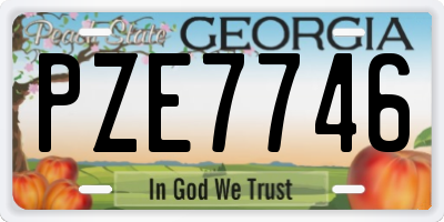GA license plate PZE7746