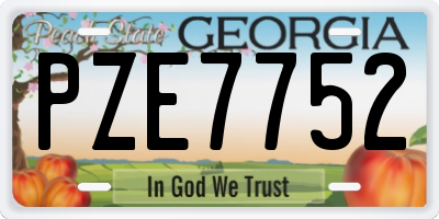 GA license plate PZE7752