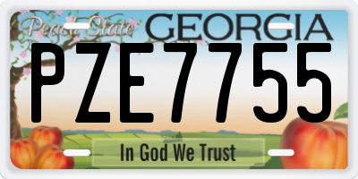 GA license plate PZE7755