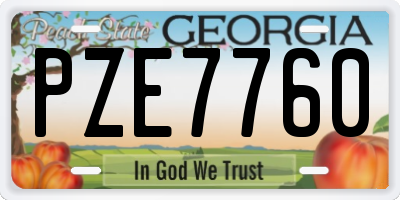 GA license plate PZE7760