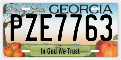 GA license plate PZE7763