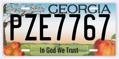 GA license plate PZE7767