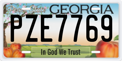 GA license plate PZE7769