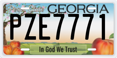 GA license plate PZE7771