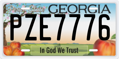 GA license plate PZE7776