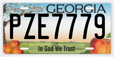 GA license plate PZE7779