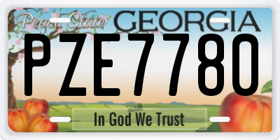 GA license plate PZE7780