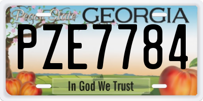 GA license plate PZE7784