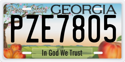 GA license plate PZE7805