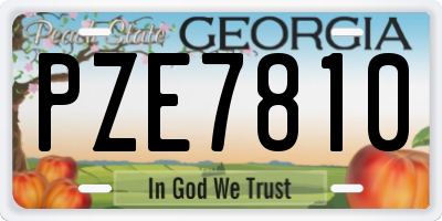 GA license plate PZE7810