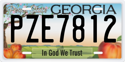 GA license plate PZE7812