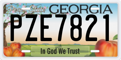 GA license plate PZE7821