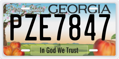 GA license plate PZE7847