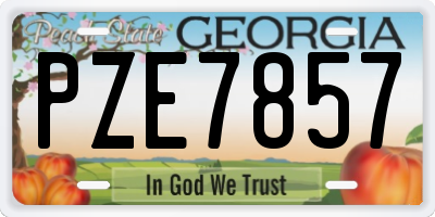 GA license plate PZE7857