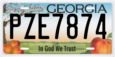 GA license plate PZE7874