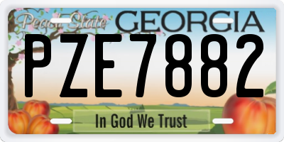 GA license plate PZE7882