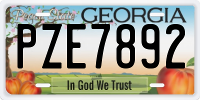 GA license plate PZE7892