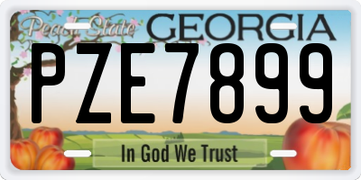 GA license plate PZE7899