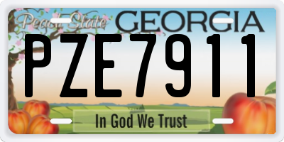 GA license plate PZE7911