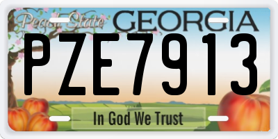 GA license plate PZE7913