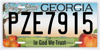 GA license plate PZE7915