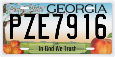 GA license plate PZE7916