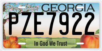GA license plate PZE7922
