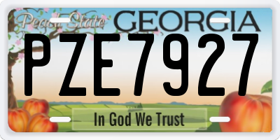 GA license plate PZE7927